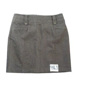 Worthington Petite Skirt Knee Length Faux Pockets Heather Brown Womens (34 x 19)